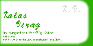 kolos virag business card